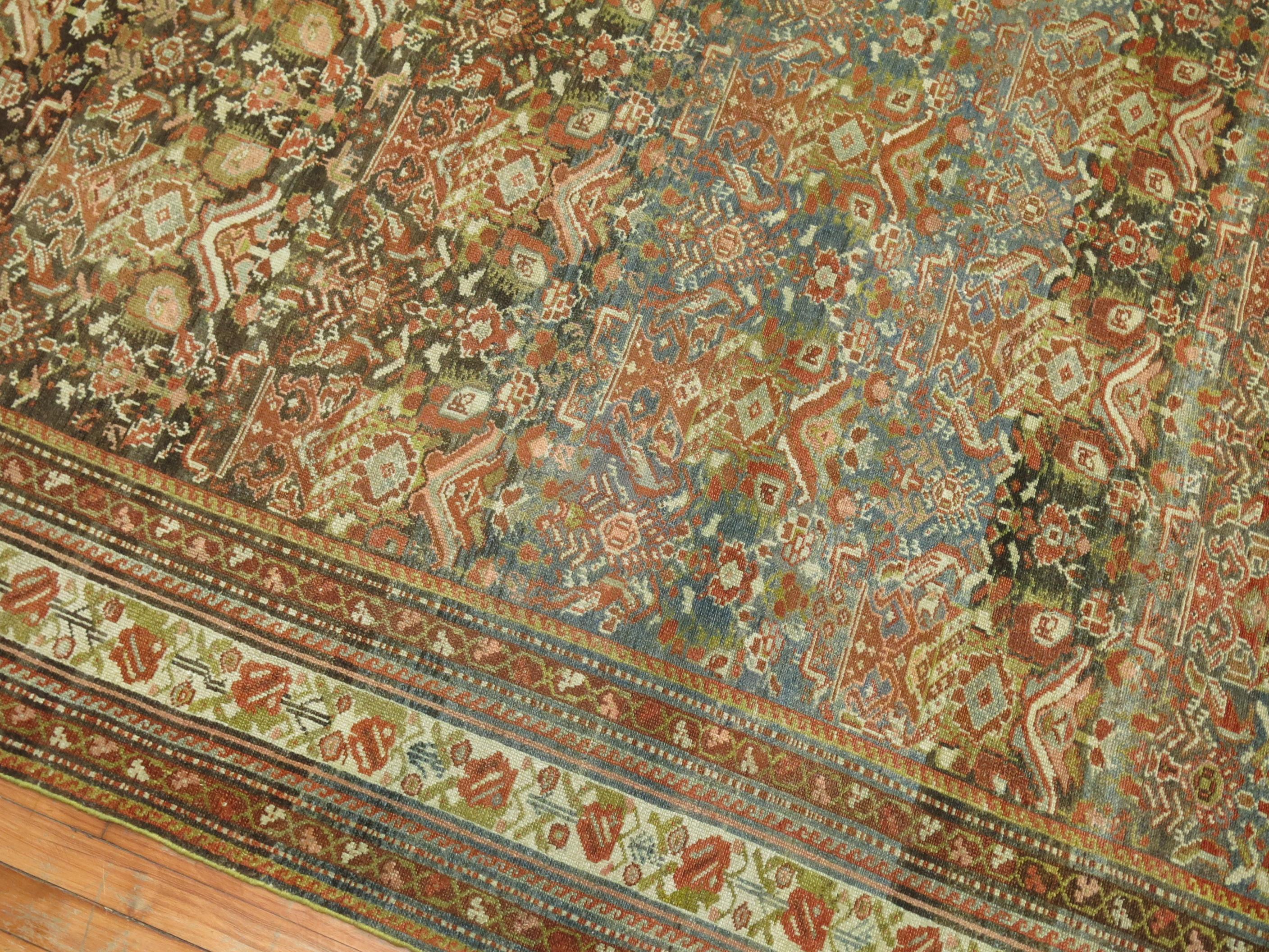 Antiker persischer Malayer-Teppich in Braun in Zimmergröße (Wolle) im Angebot