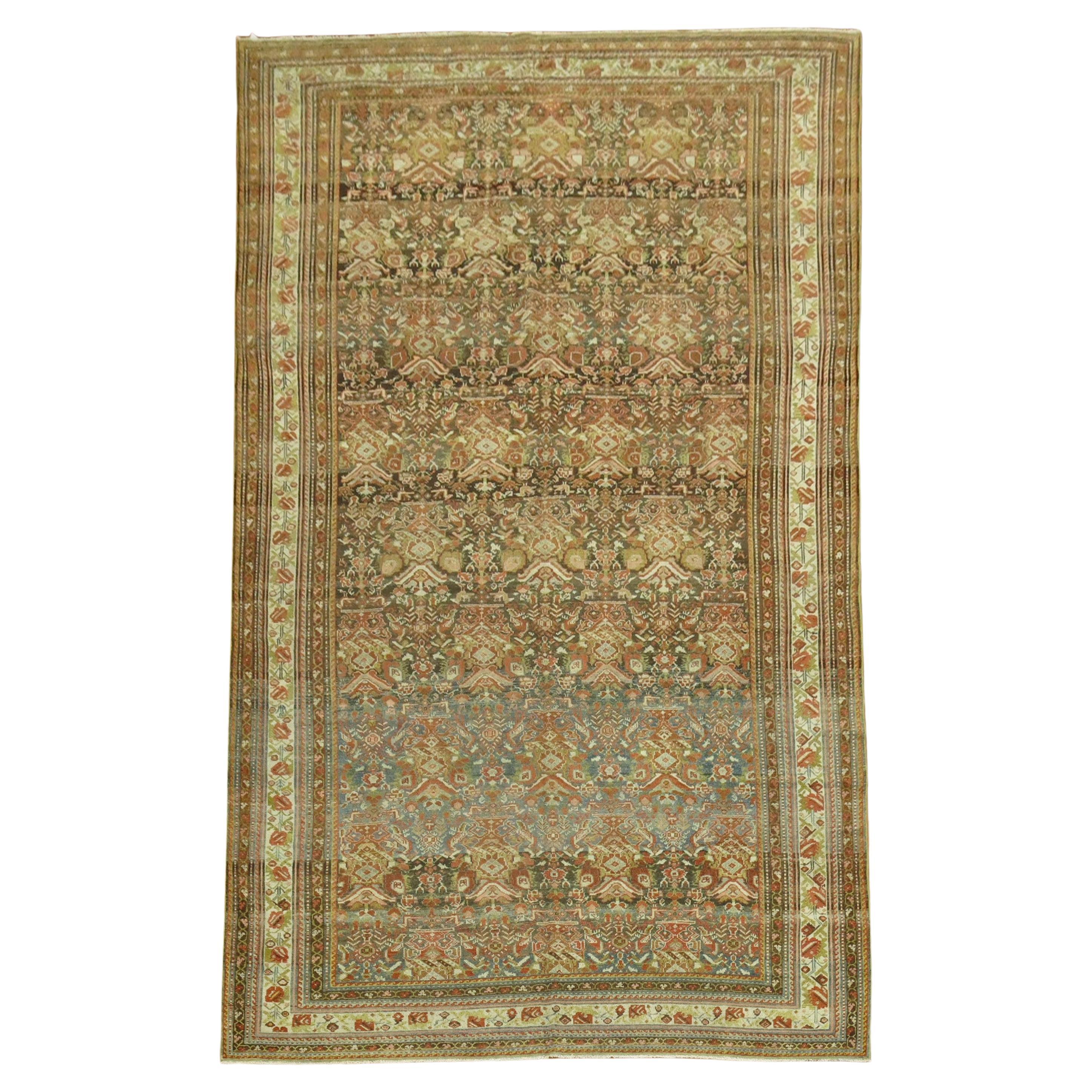 Antiker persischer Malayer-Teppich in Braun in Zimmergröße im Angebot