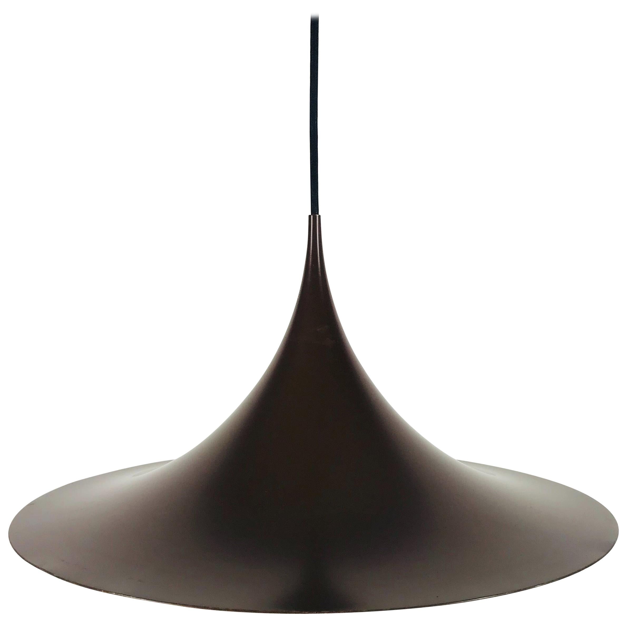 Brown Round Pendant Lamp by Fog & Mørup, 1970s For Sale