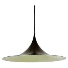 Brown Round Pendant Lamp by Fog & Mørup, 1970s