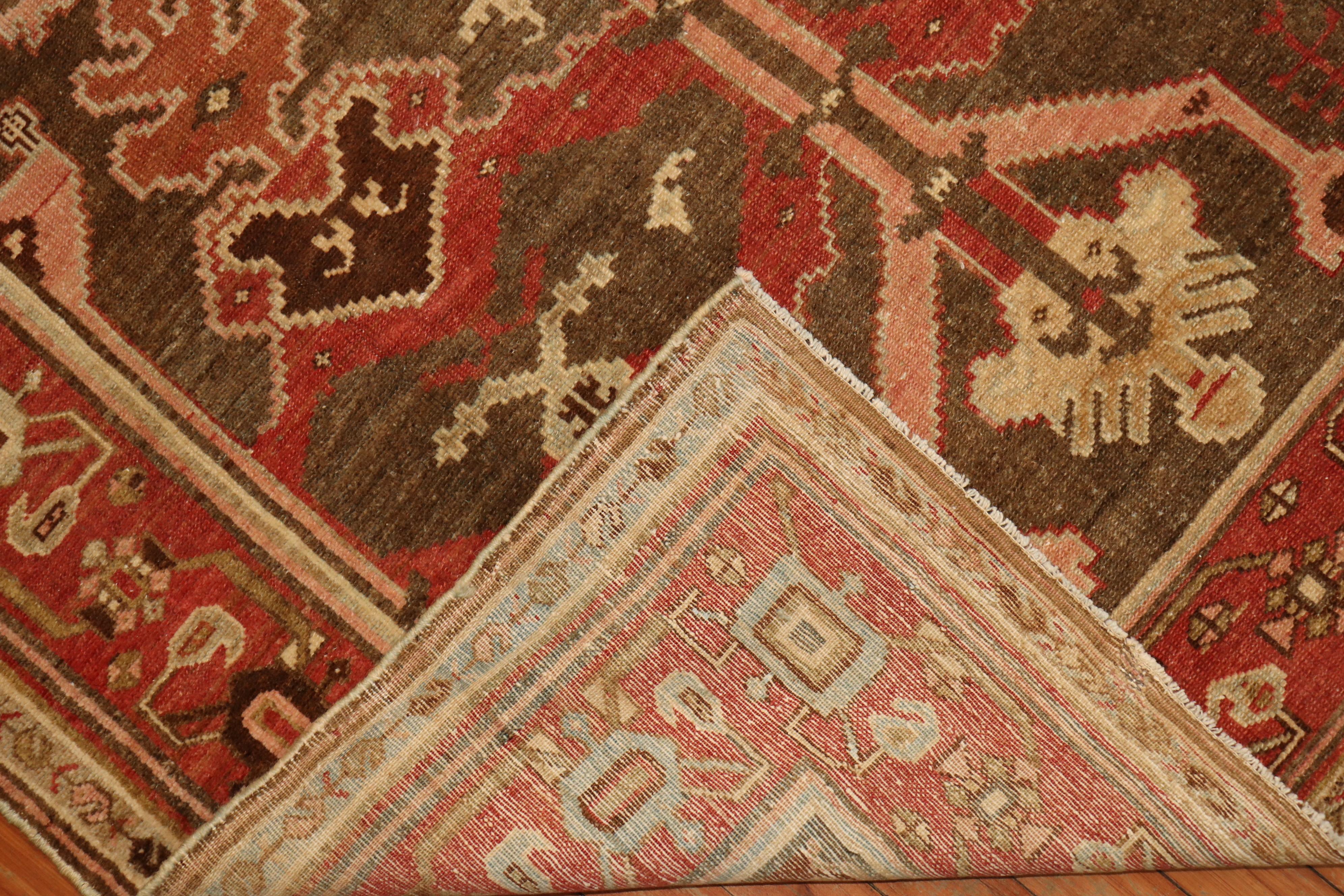Hand-Woven Brown Rust Color Persian Rug For Sale