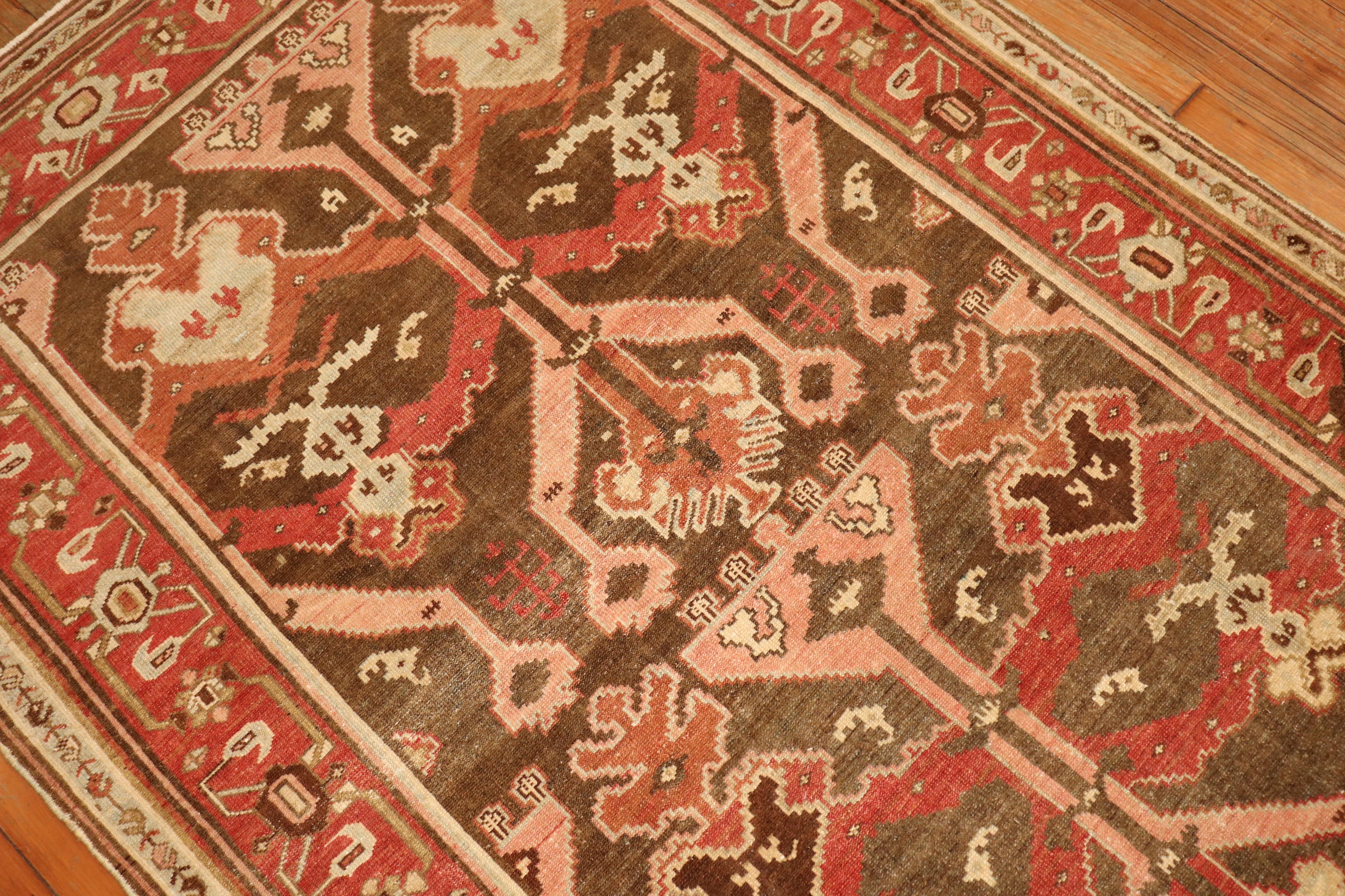 20th Century Brown Rust Color Persian Rug For Sale