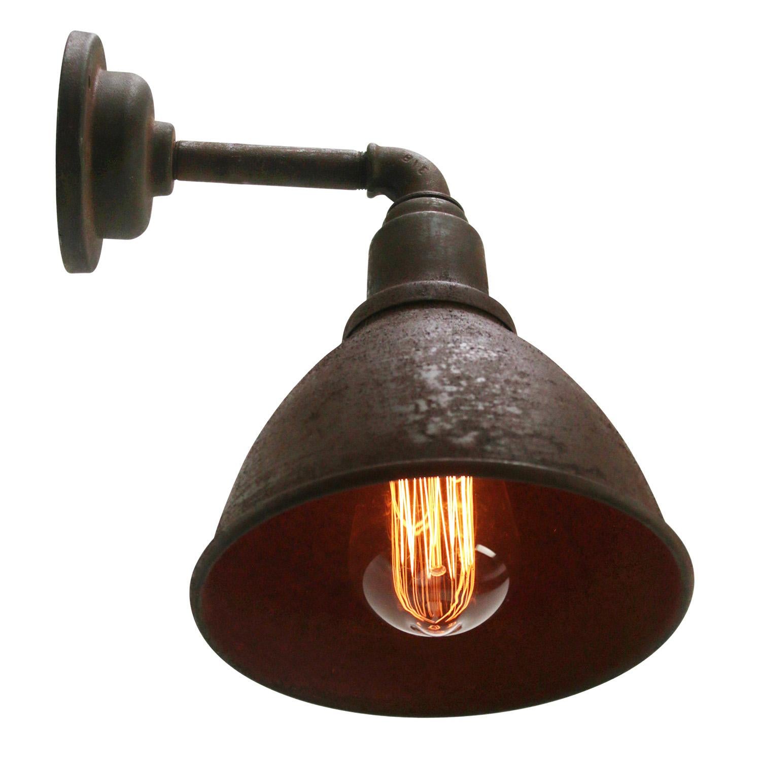 Cast Brown Rust Iron Vintage Industrial Scones Wall Light