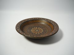 Brown Rustic Boho Chic Ceramic Platter By Otto Mulders, Norway 1970s