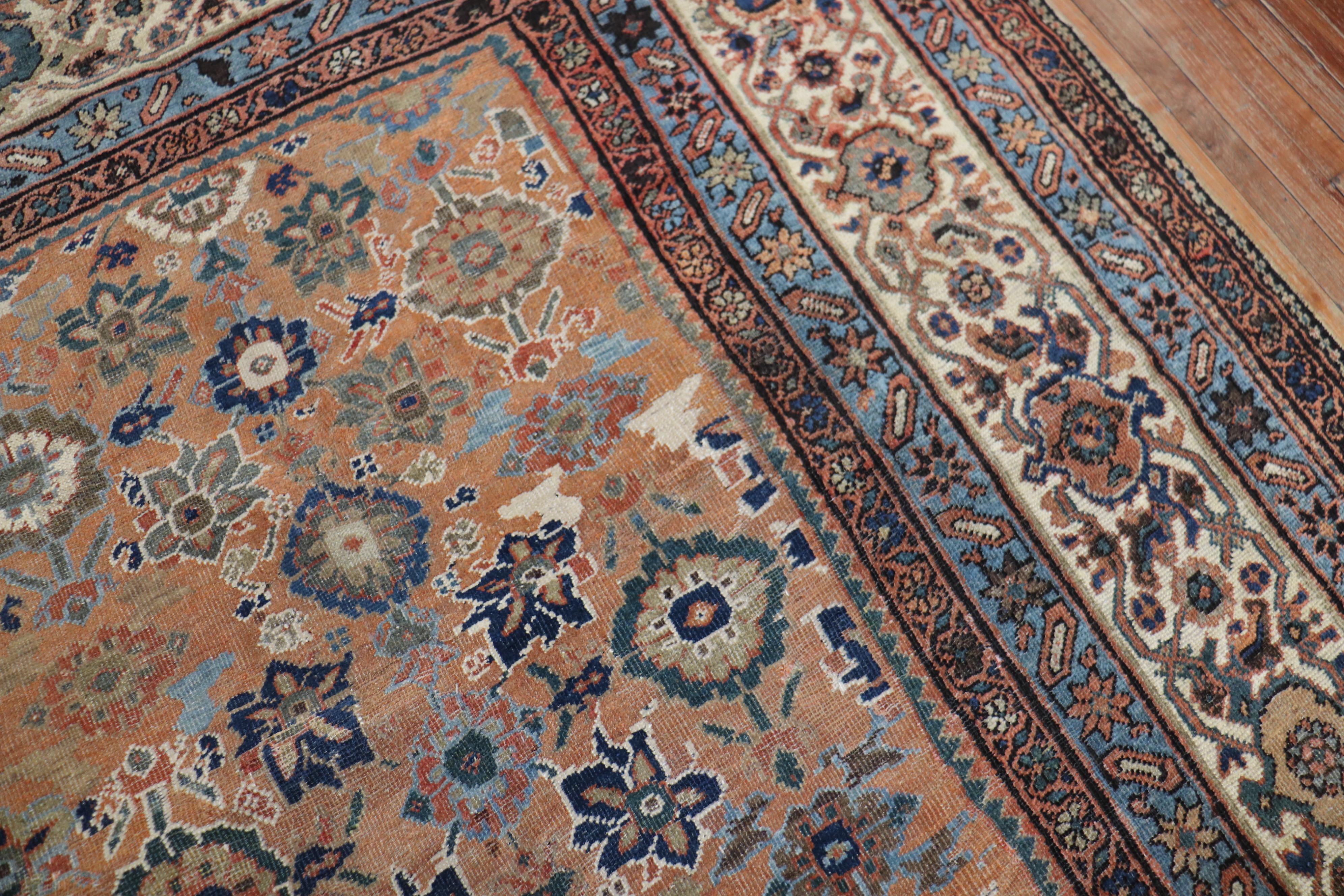 Zabihi Collection Brown Rustic Oversize Antique Persian Mahal Rug im Angebot 2