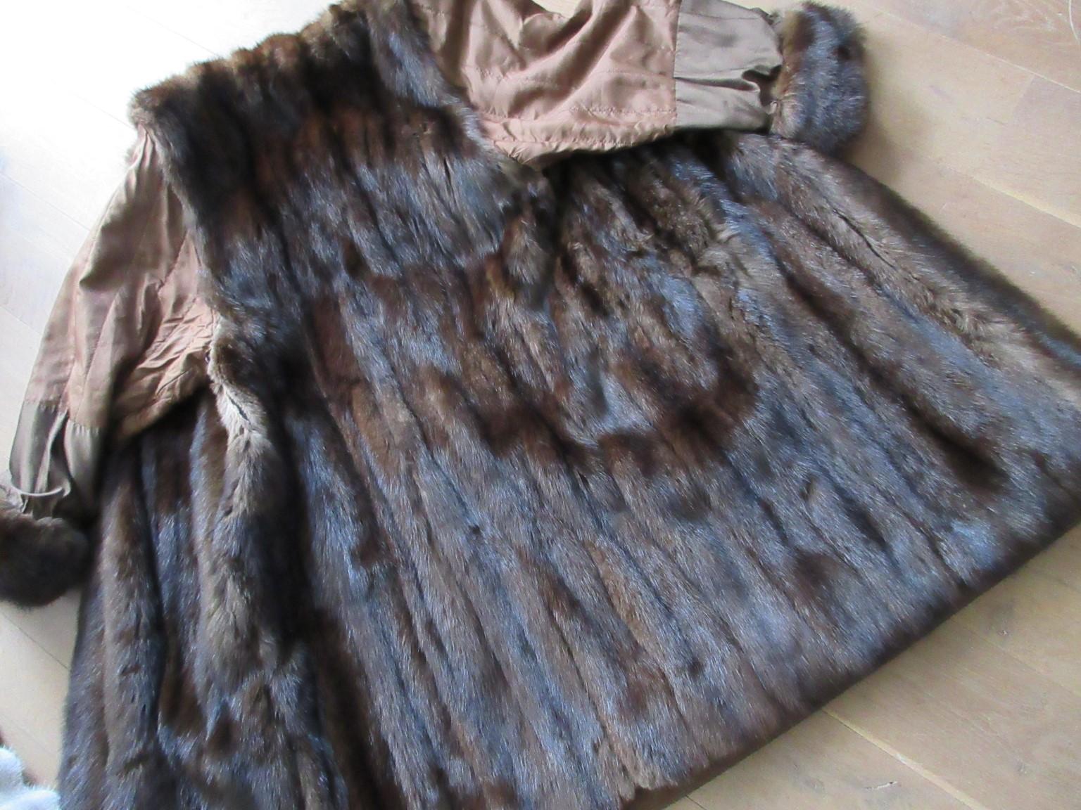 Brown Sable Fur Leather Coat For Sale 3