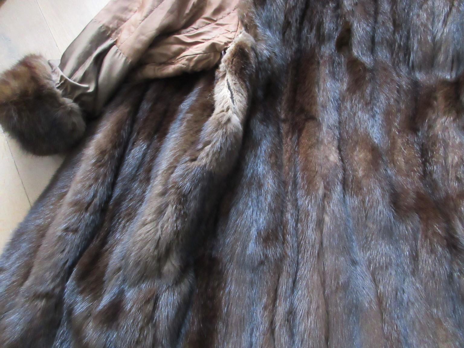 Brown Sable Fur Leather Coat For Sale 4