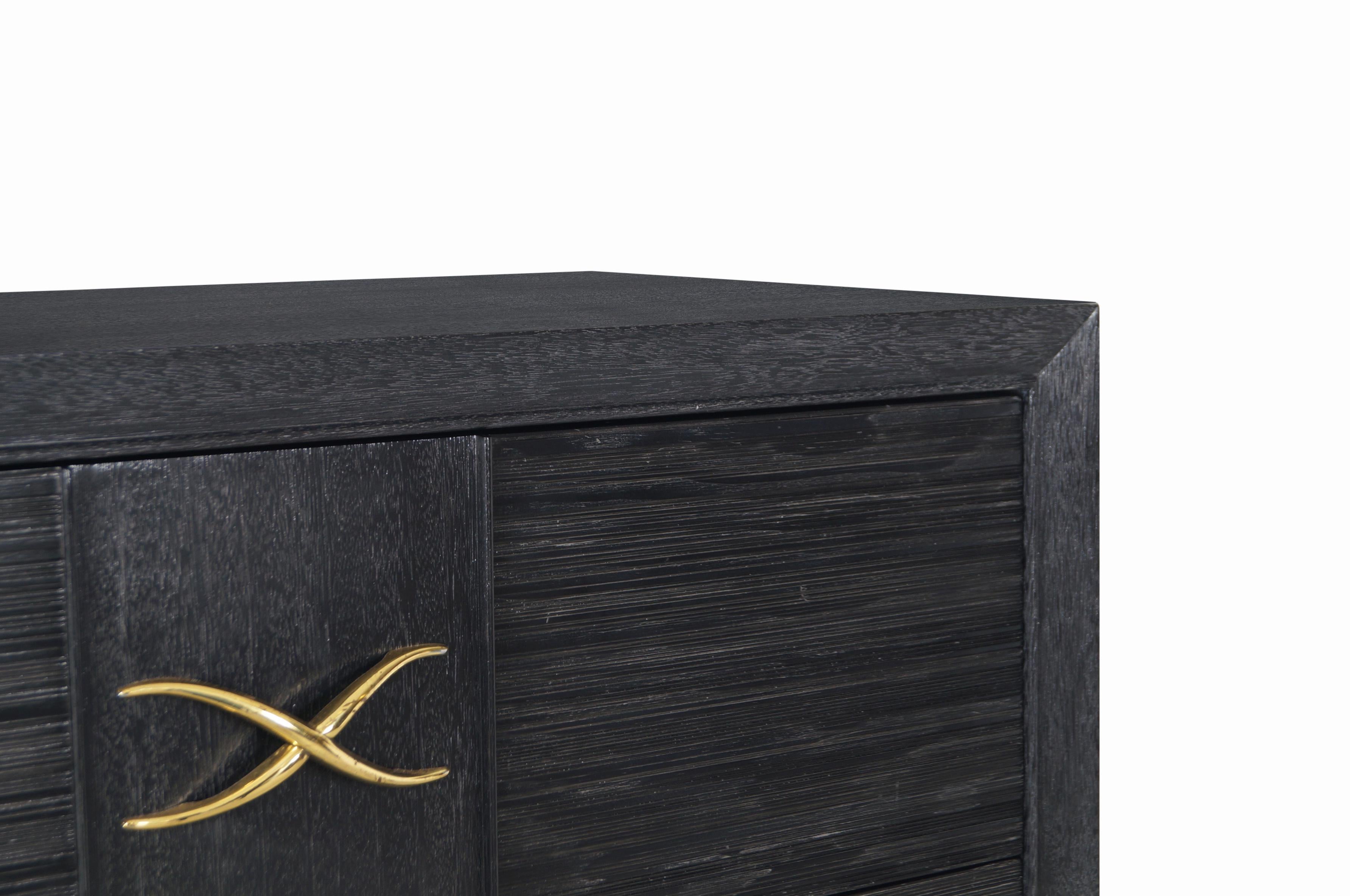 Vintage Cerused and Brass Chest of Drawers by Paul Frankl for Brown Saltman 2
