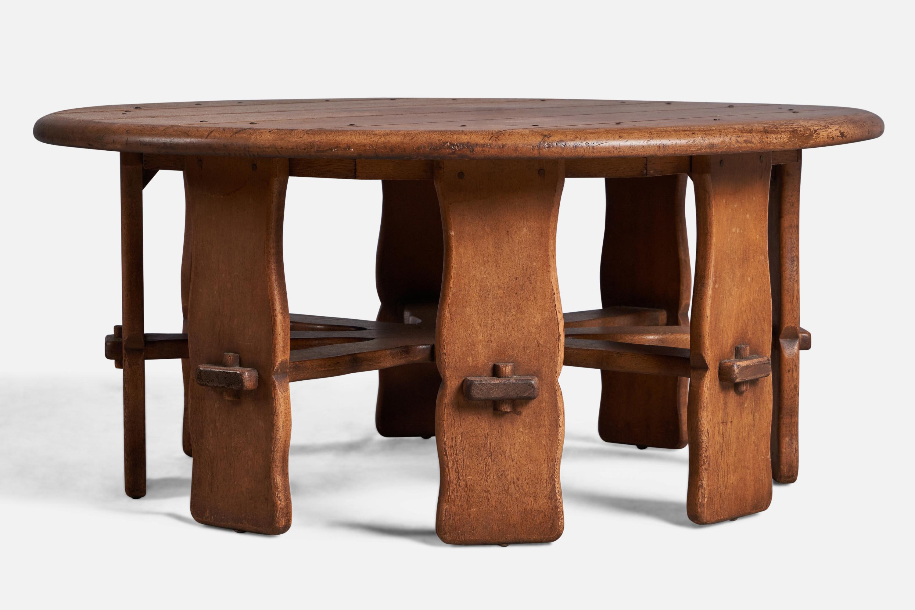 Mid-20th Century Brown Saltman, Coffee Table, Oak, USA, 1940s For Sale