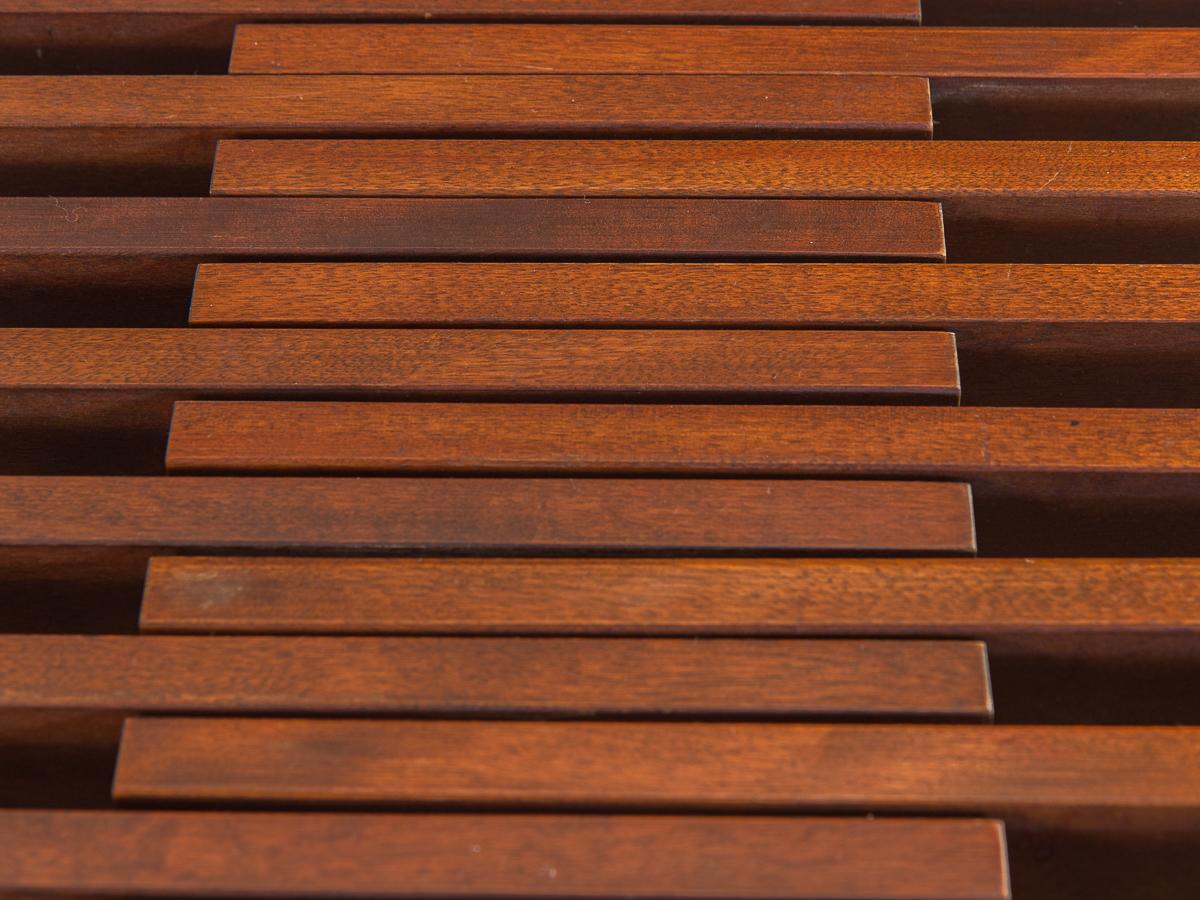 20th Century Brown Saltman Expandable Slat Bench