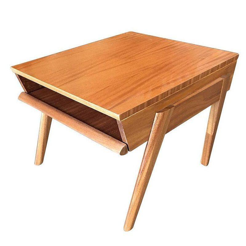 Brown-Saltman Magazine Tray Side Table by John Keal, Pair In Excellent Condition For Sale In Van Nuys, CA