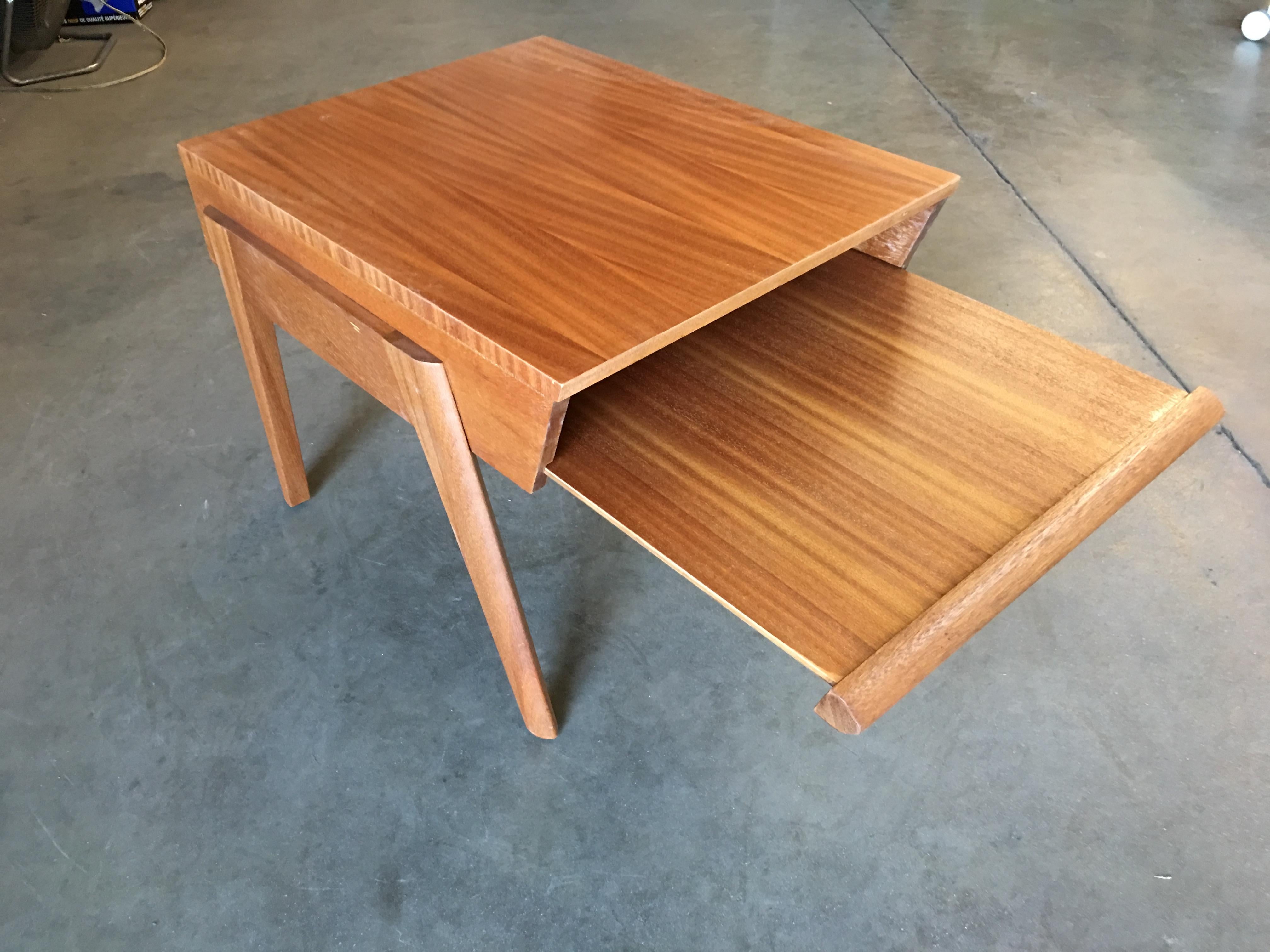 Mid-Century Modern Brown-Saltman Magazine Tray Side Table by John Keal, Pair