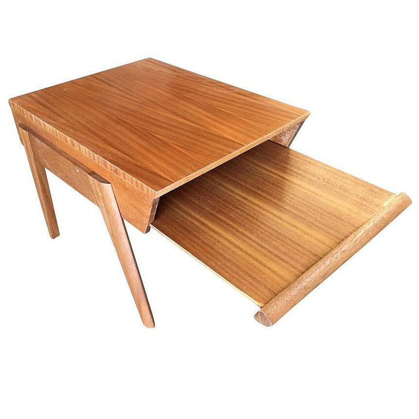 Brown-Saltman Magazine Tray Side Table by John Keal, Pair For Sale 1