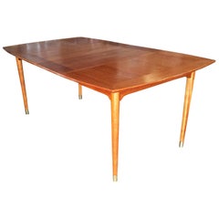 Brown Saltman Mahogany Extendable Dining Table by John Keal