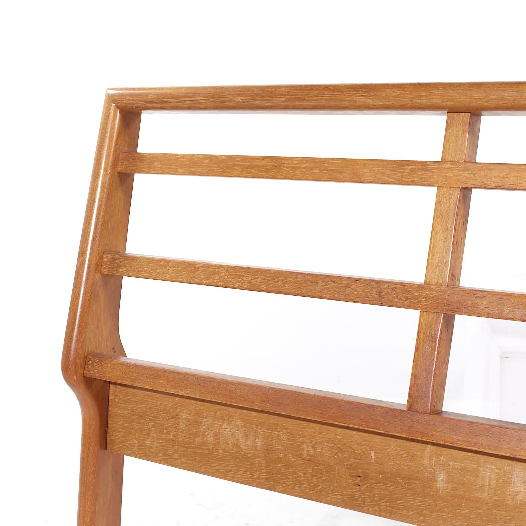 American Brown Saltman Mid Century Bleached Mahogany Full Headboard For Sale