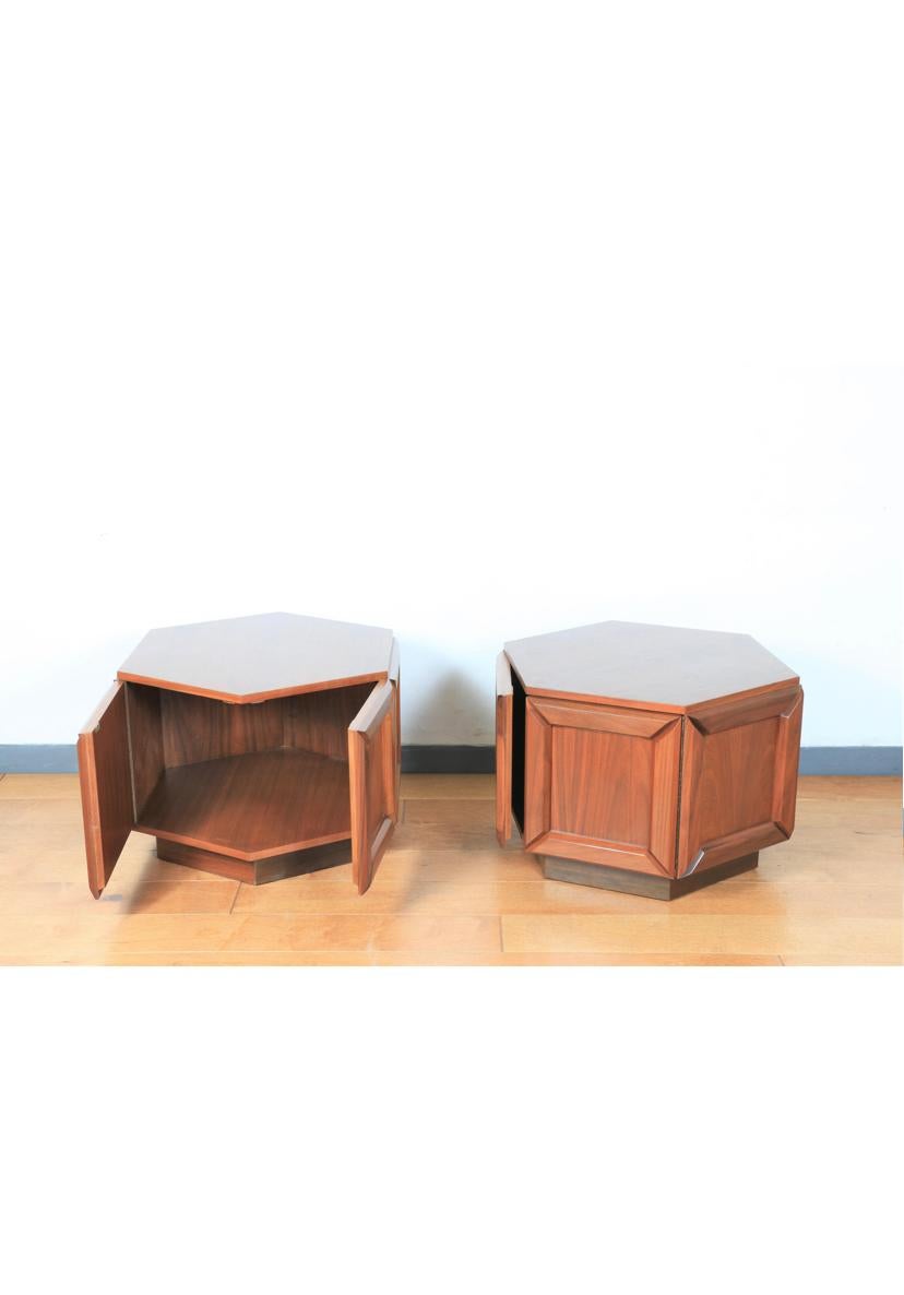 Late 20th Century Brown Saltman Style Pair of Side Tables