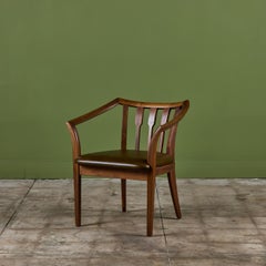 Brown Saltman Walnut Accent Chair