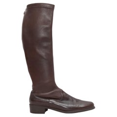 Brown Salvatore Ferragamo Leather Knee-High Boots Size 40