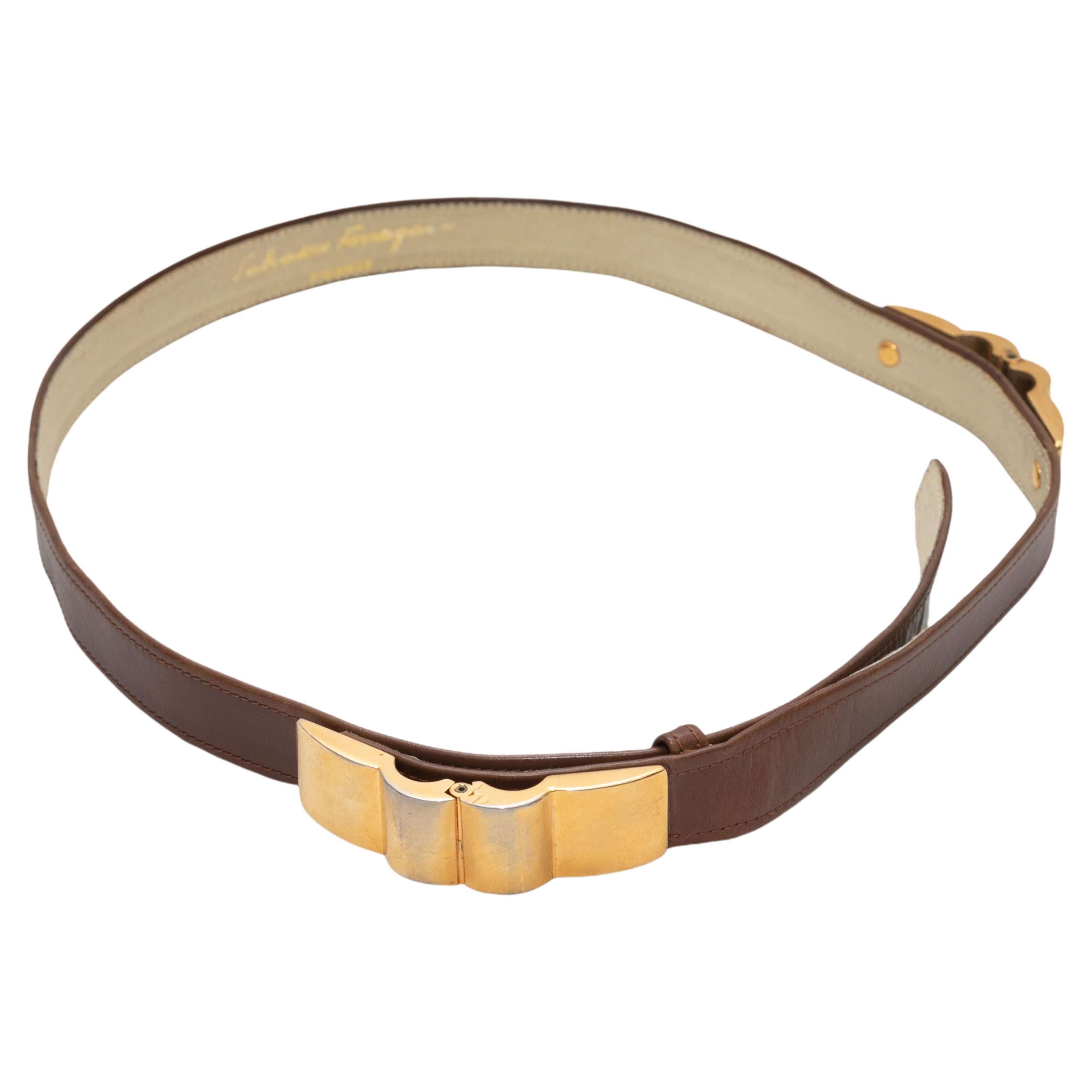 Brown Salvatore Ferragamo Leather Waist Belt
