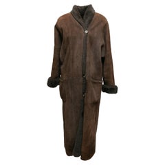 Cappotto marrone in shearling a tutta lunghezza Searle taglia US S