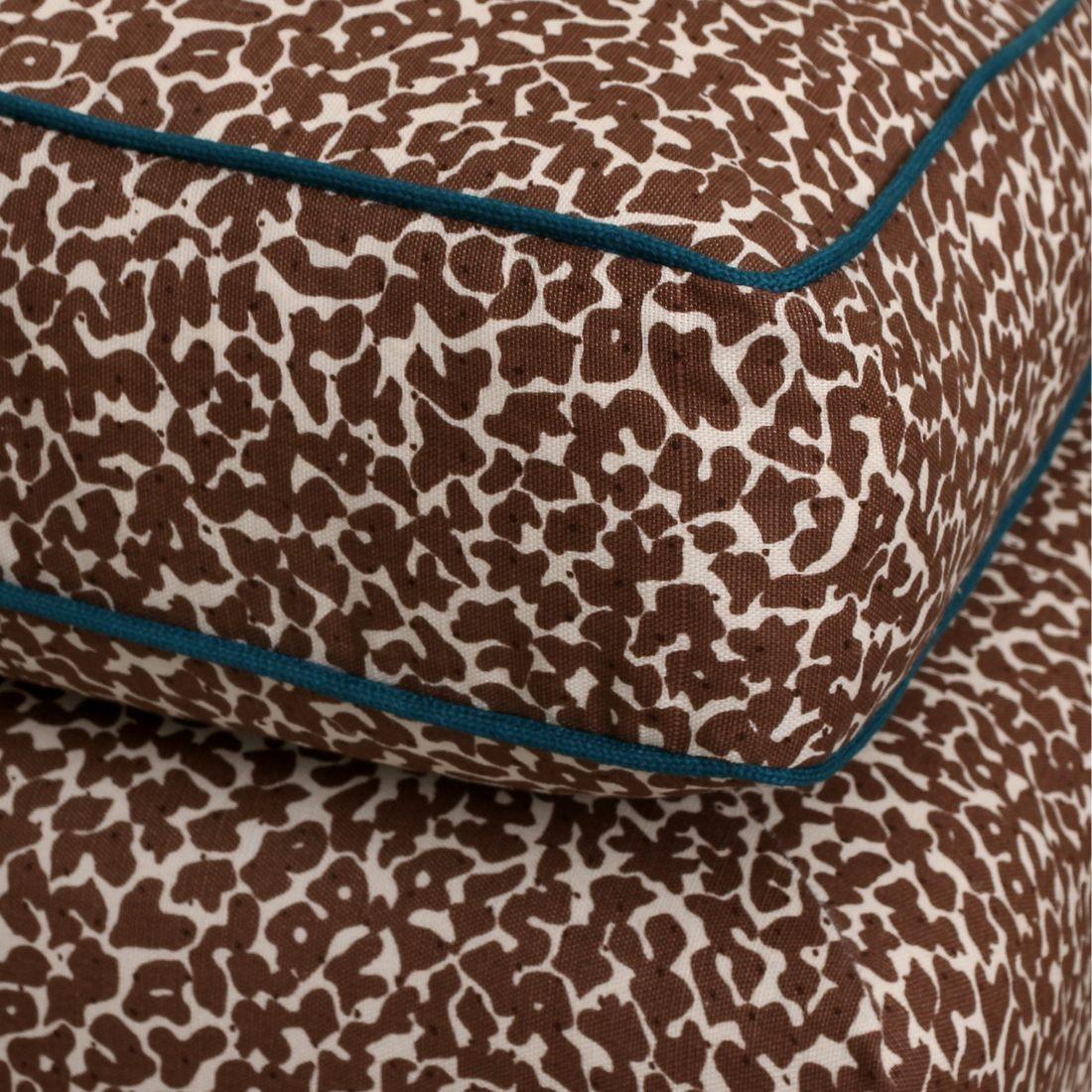 Bohemian Brown Sectional in Custom Sister Parish Fabric and Trim For Sale