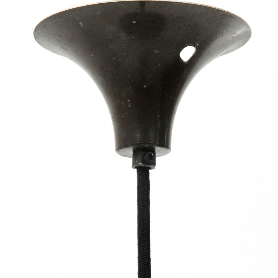 Aluminum Brown Semi Chandelier by Claus Bonderup E Torseten Thorup for Fog & Morup, 1970s