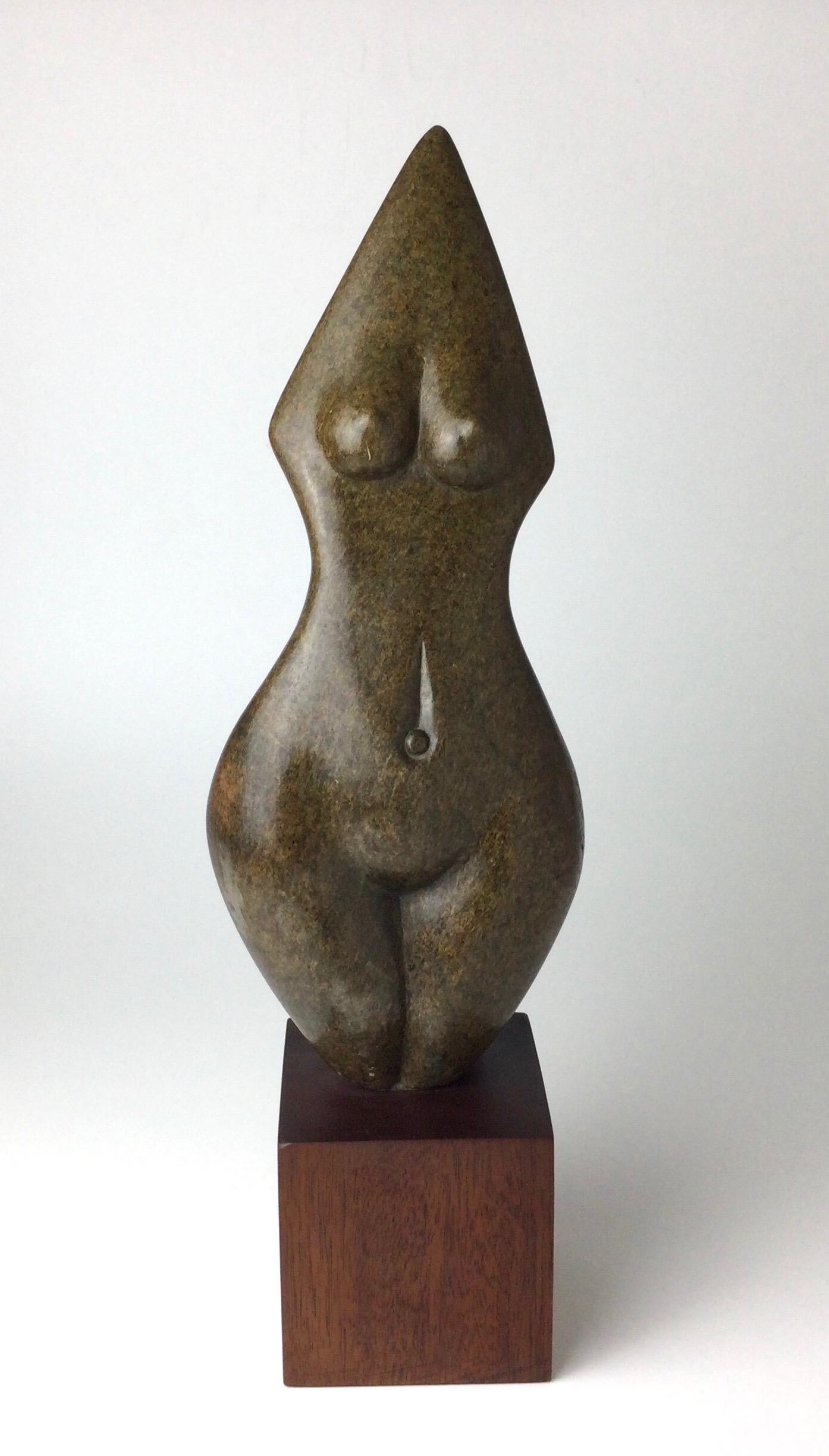 Zimbabwean Brown Serpentine”Torso” Sculpture by Mitsaiati Kagore