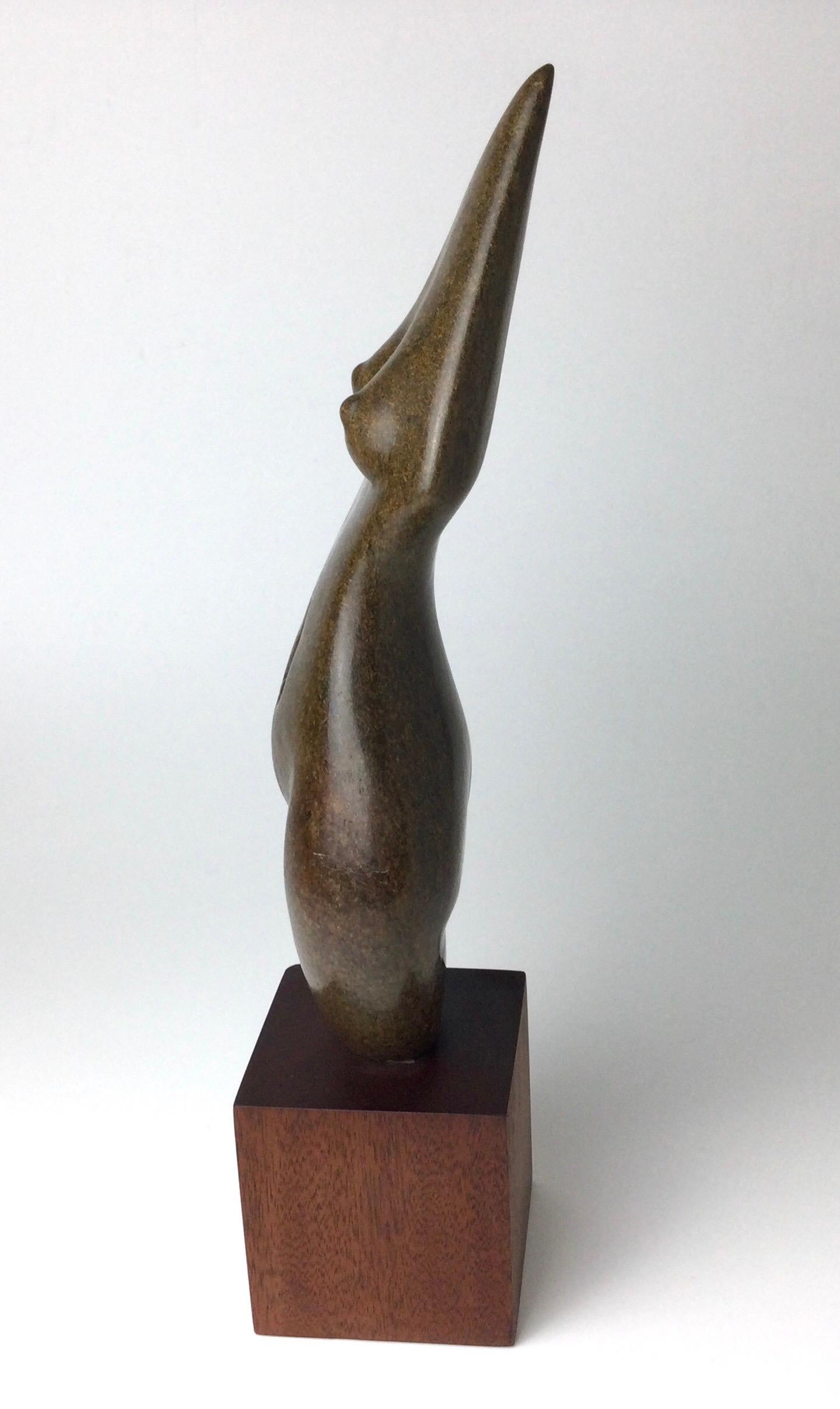 Contemporary Brown Serpentine”Torso” Sculpture by Mitsaiati Kagore