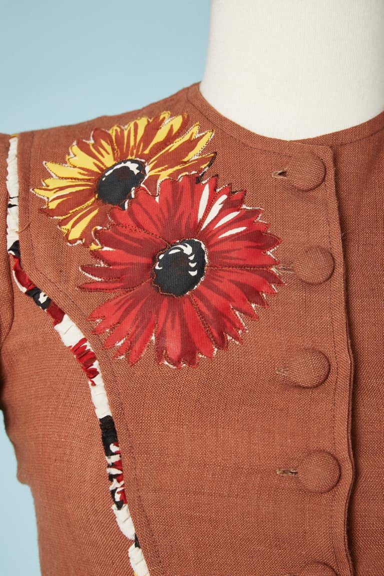 Brown short sleeves jacket and skirt ensemble Lombardy Circa 1950's For