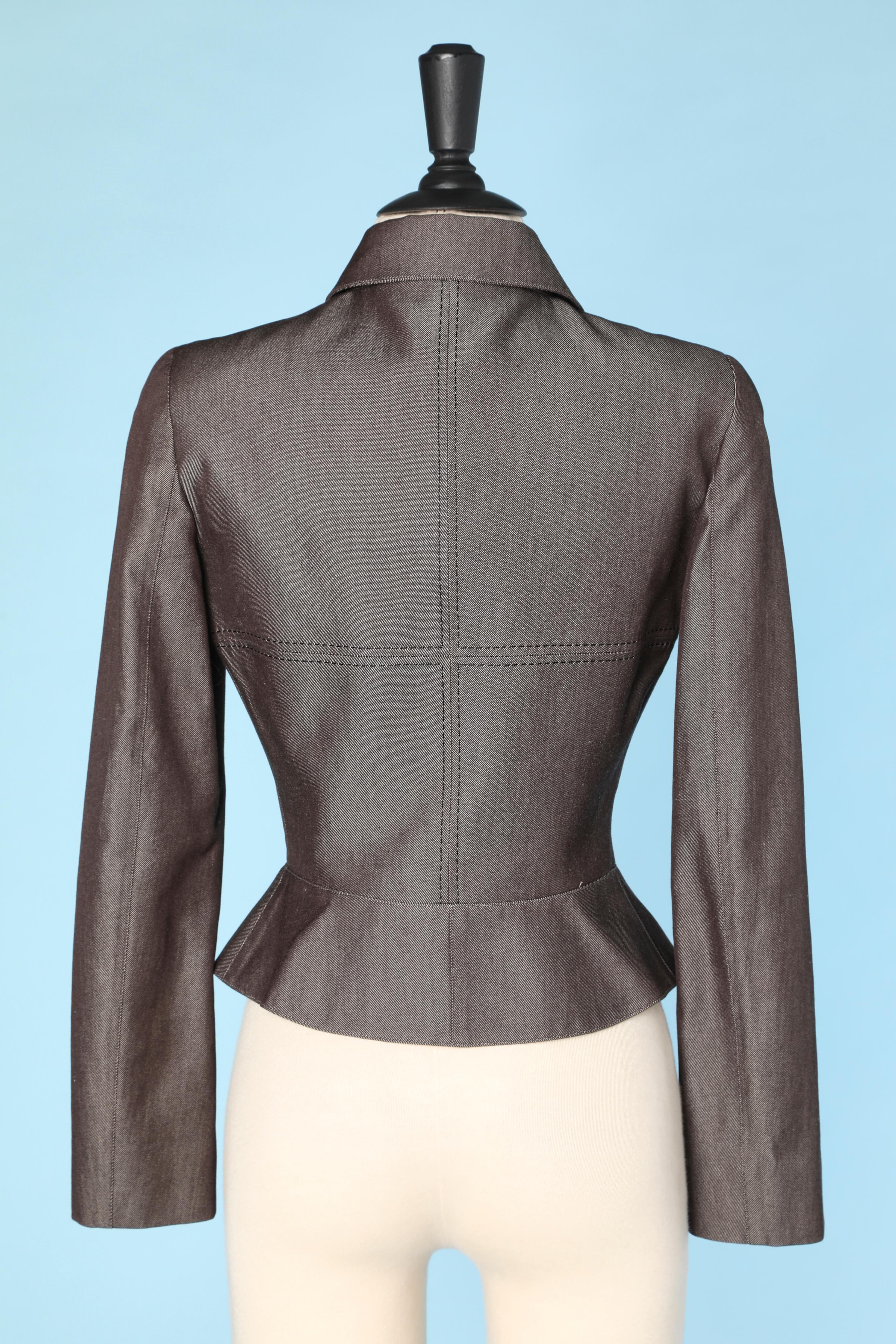 Women's Brown silk and cotton jacket Thierry Mugler Couture 