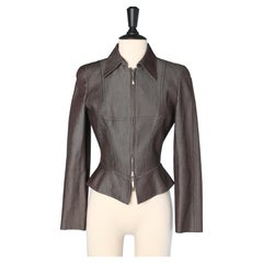 Brown silk and cotton jacket Thierry Mugler Couture 