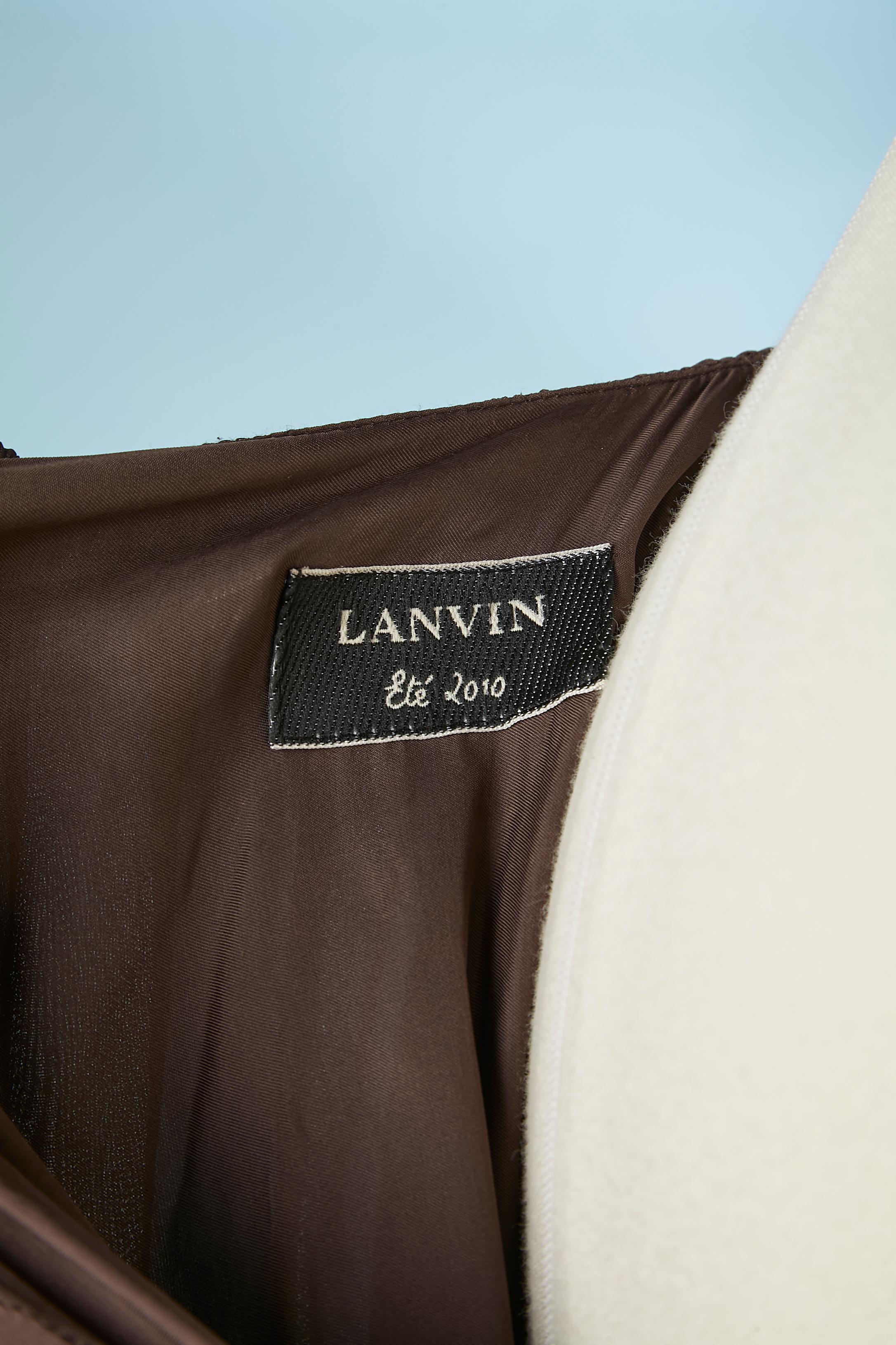 Brown silk asymmetrical and drape evening jumpsuit Lanvin by Alber Elbaz  4