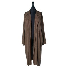 Brown silk coat with shiny metallic studs appliqué GUCCI