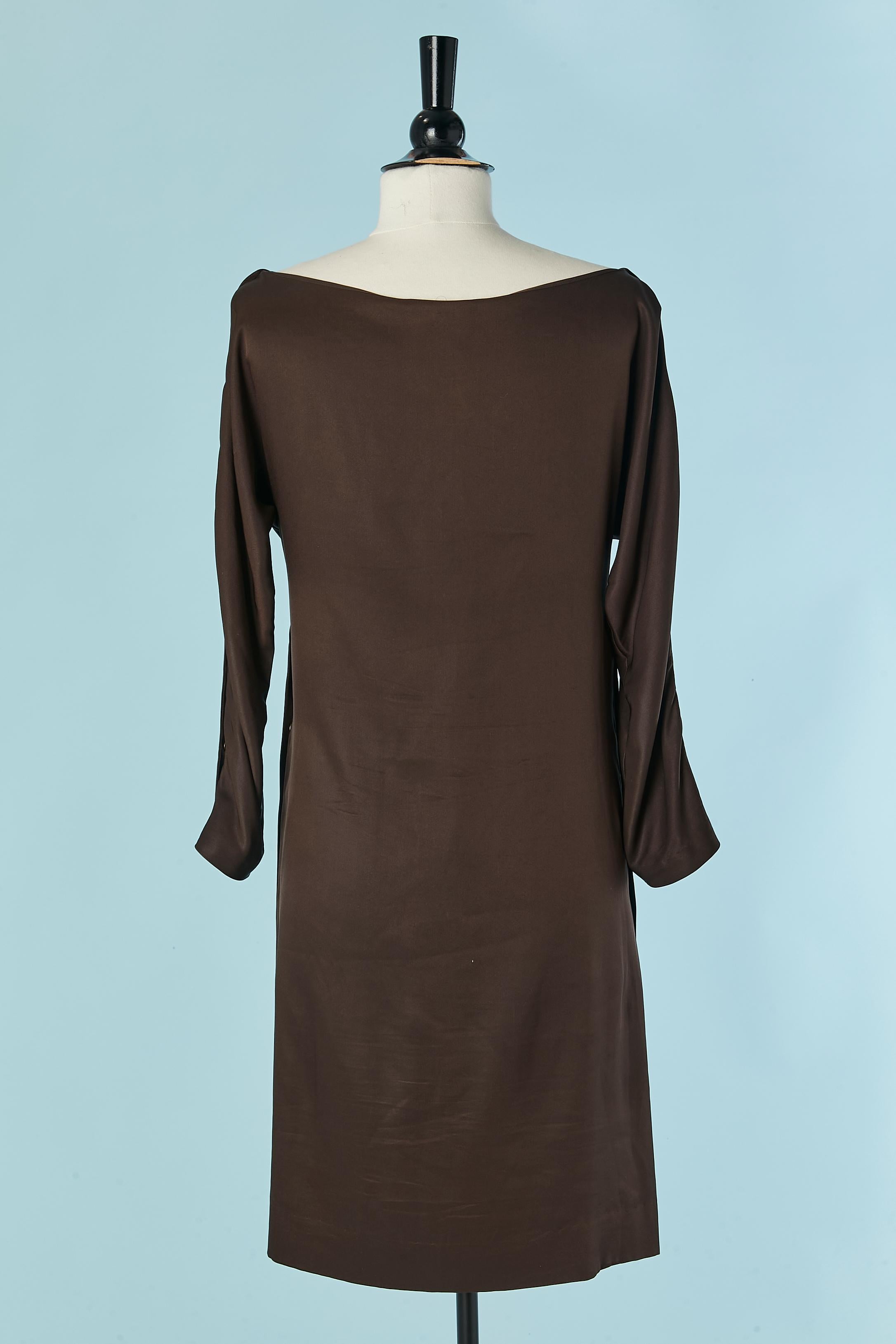 Brown silk dress with snaps CHLOE Pour femmes en vente