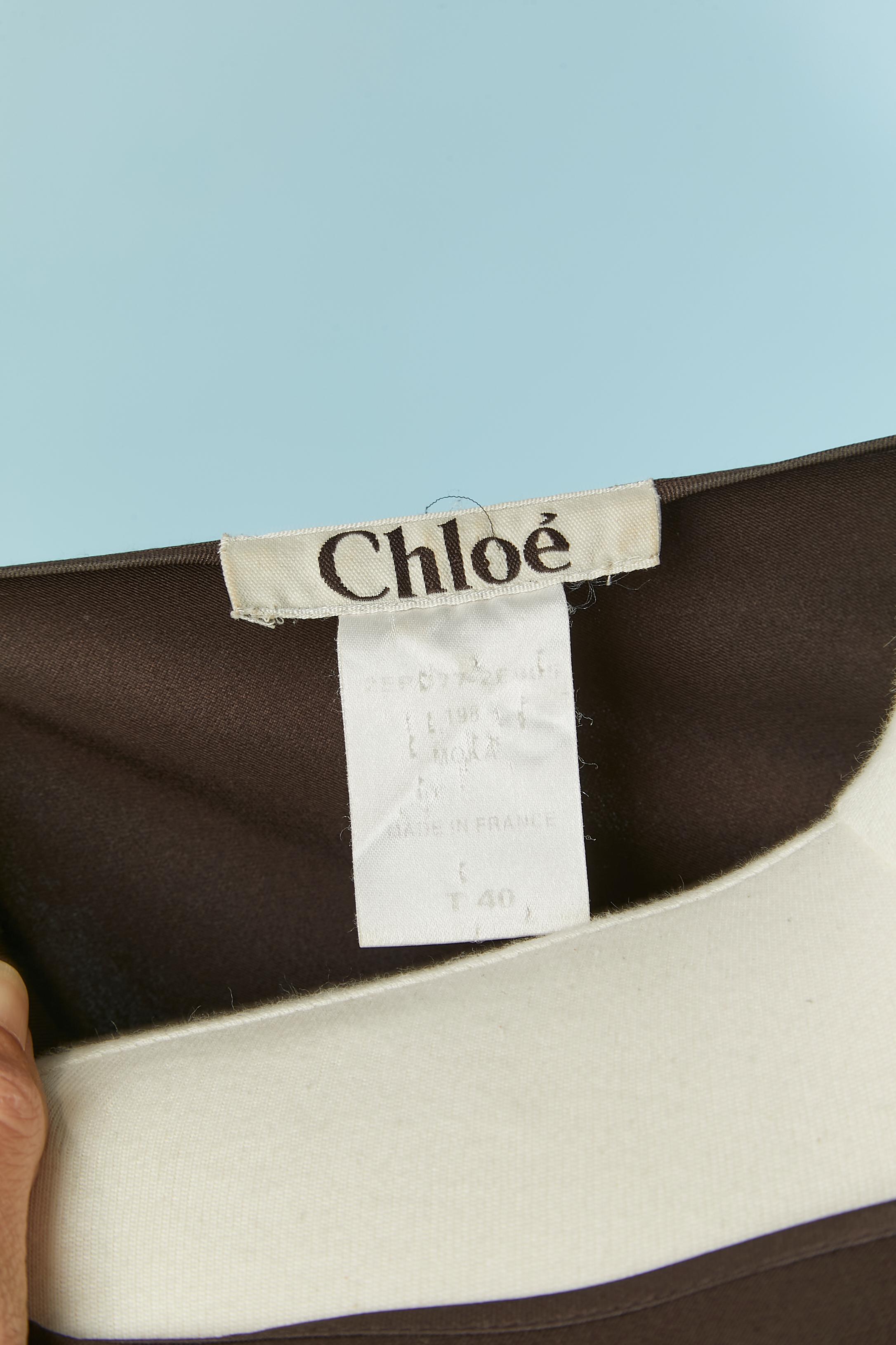 Brown silk dress with snaps CHLOE en vente 1
