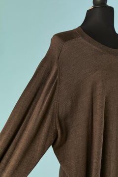 Brown silk knit dress MAISON MARTIN MARGIELA