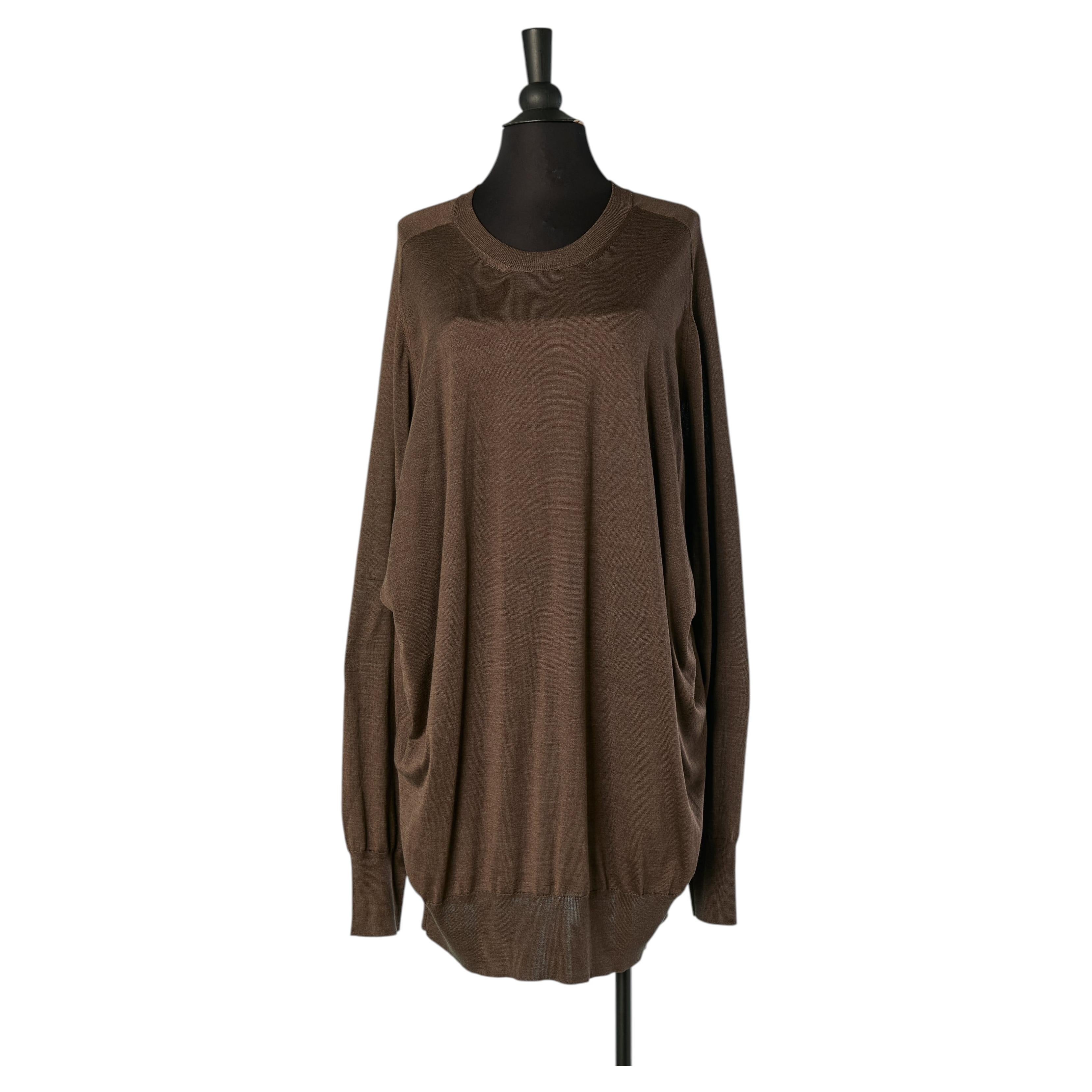 Vestido de punto de seda marrón de Maison Martin Margiela