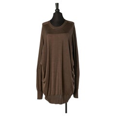 Brown silk knit dress MAISON MARTIN MARGIELA