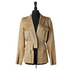 Brown single-breasted cotton jacket and cut-work in the front Alexander McQueen 