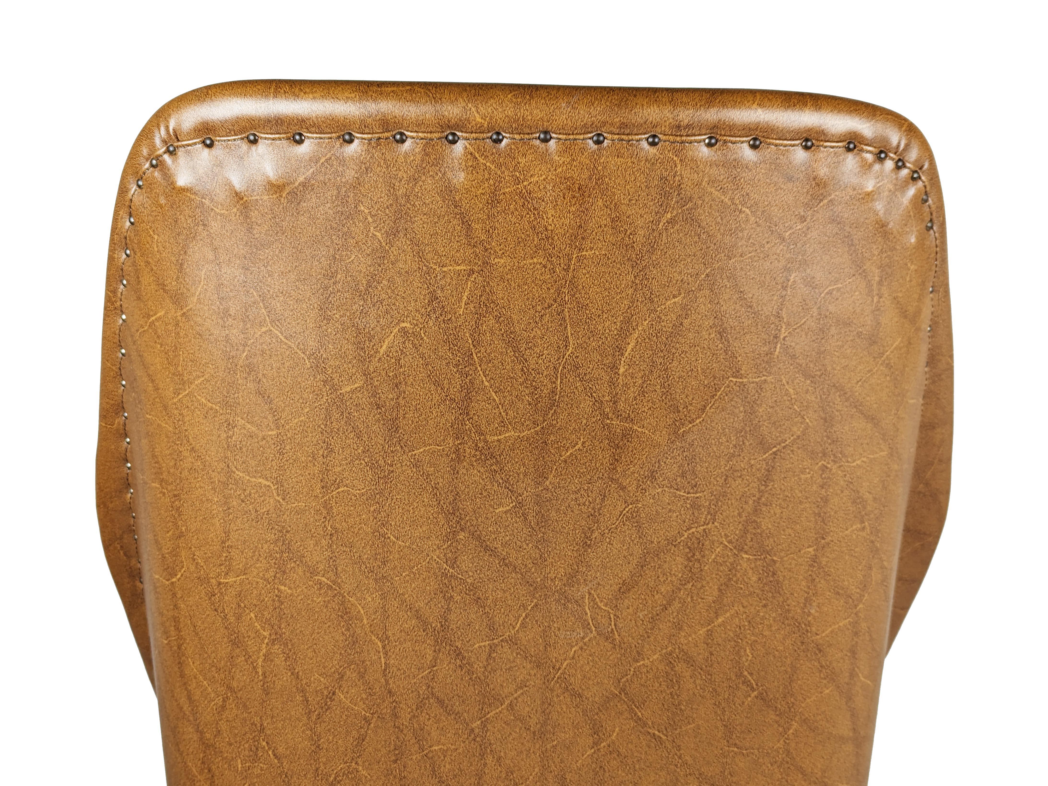 Brass Brown skai, wood & brass 1956 chairs by Carlo Pagani for Cassina For Sale
