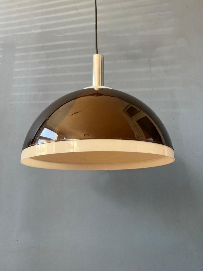 Brown Smoked Acrylic Glass Space Age Pendant Lamp by Dijkstra, 1970s For Sale 3