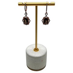 Braune Rauchquarz Diamanten Halo 14K Rose Gold Statement Tropfenohrringe