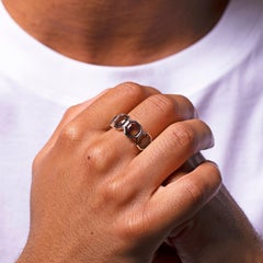 Priyashi Nahata Brown Smoky Quartz Russell Ring in 18 Karat White Gold