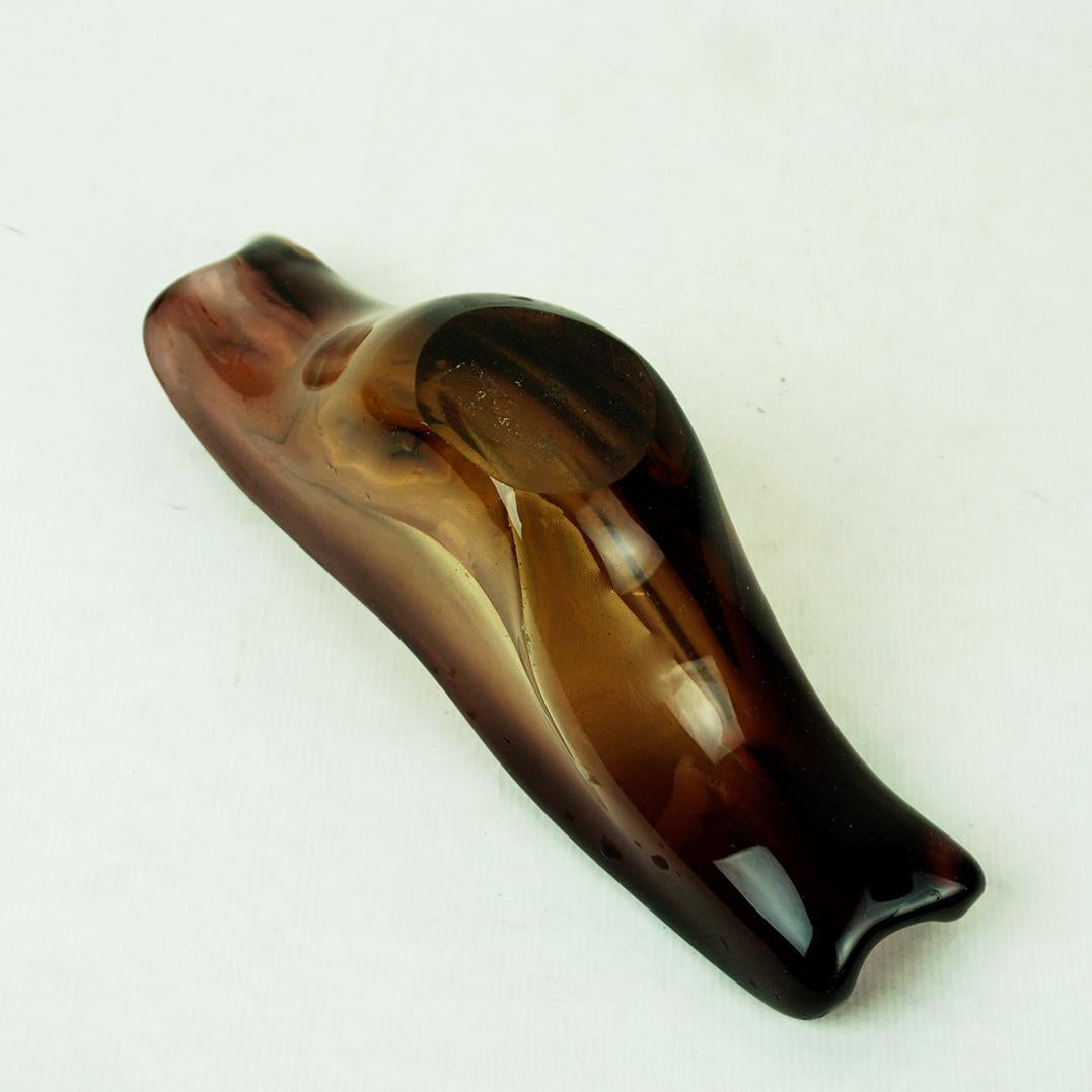 Murano Glass Brown Sommerso Glass Bowl by Flavio Poli for Seguso Murano Italy For Sale