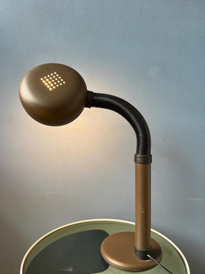 20th Century Brown Space Age Desk Lamp with Adjustable Arm, 1970s For Sale