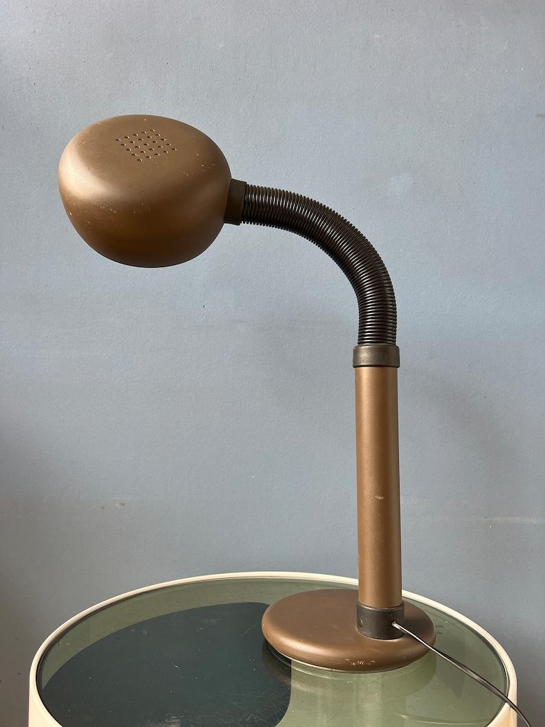 Brown Space Age Desk Lamp with Adjustable Arm, 1970s For Sale 1
