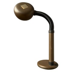 Braune Space Age-Schreibtischlampe mit verstellbarem Arm, 1970er Jahre