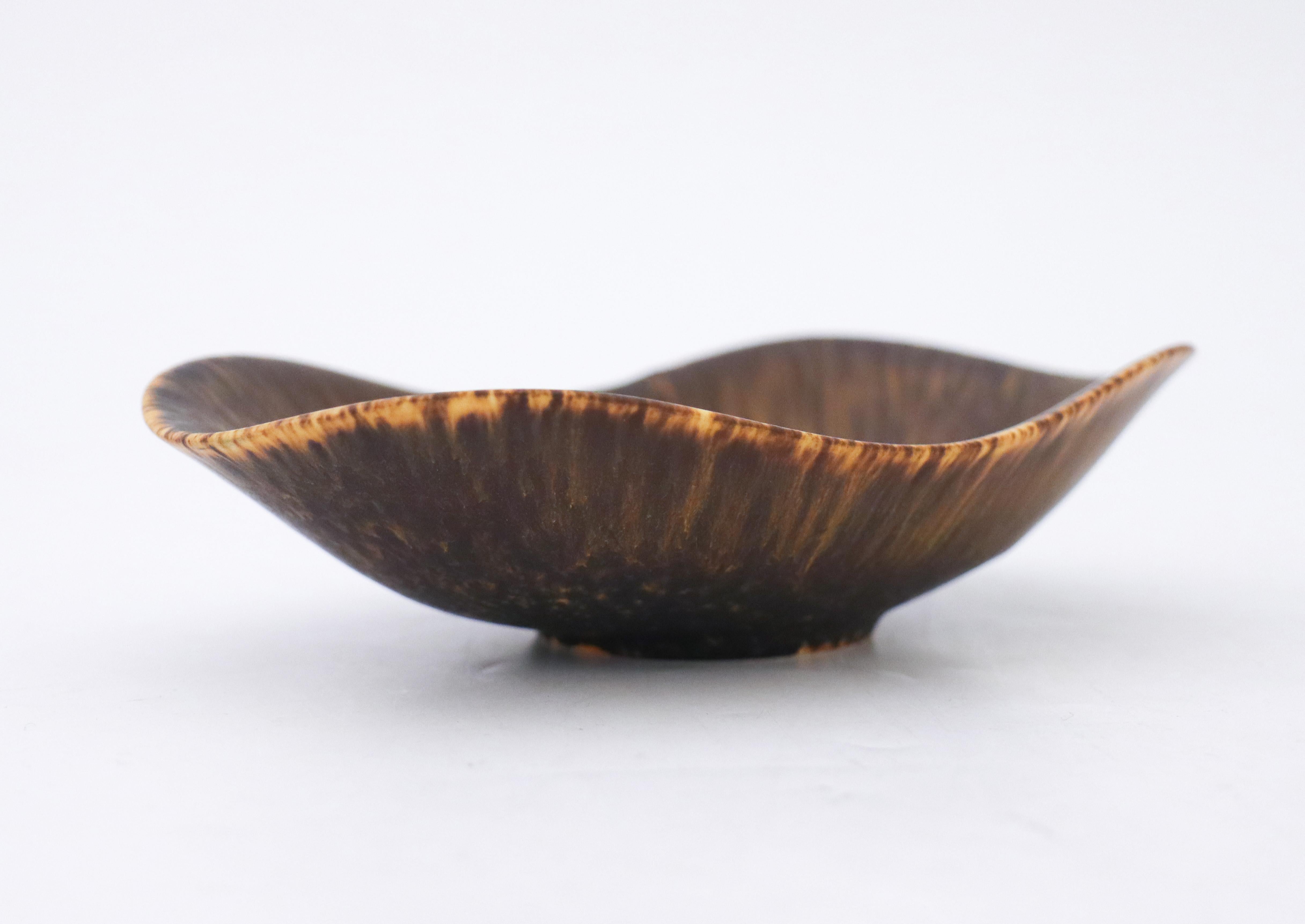 Scandinavian Modern Brown Speckled Bowl, Gunnar Nylund, Rörstrand, 1950s, Mid-Century Vintage