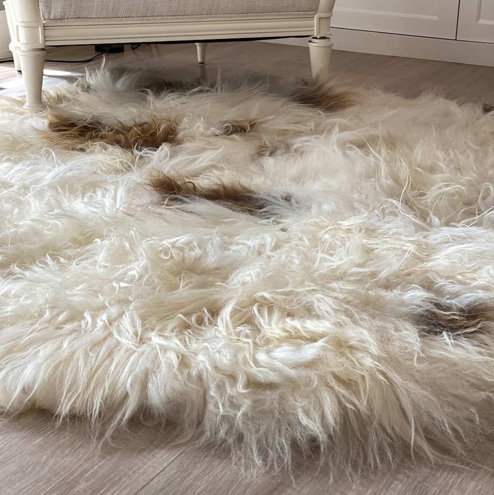 sheepskin rug brown