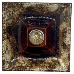 Brown Square Ceramic Wall Lights , Deutschland, 1970